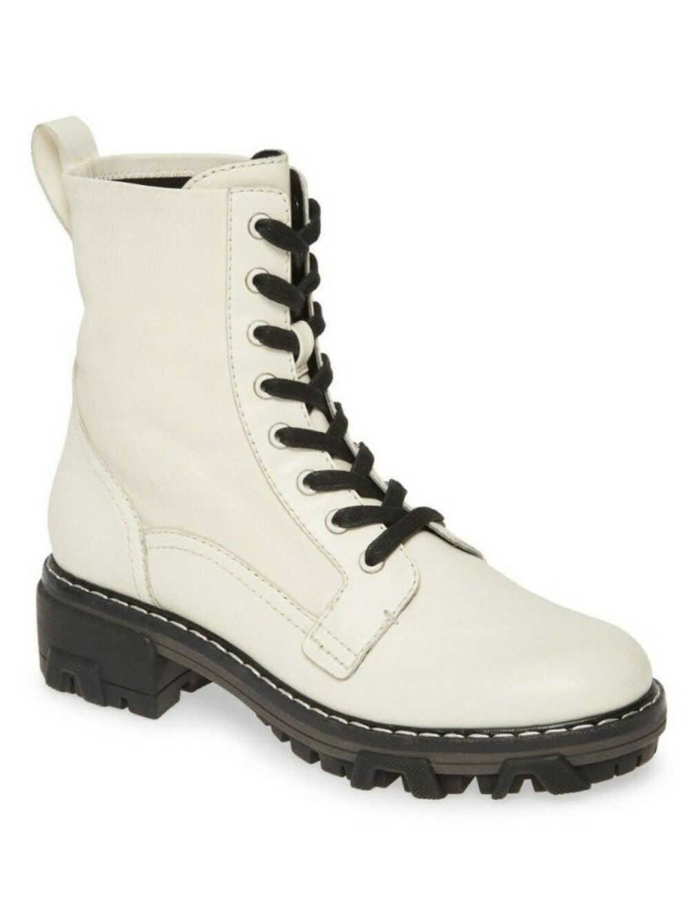Rag & Bone Shiloh Women's Leather Combat Boots Antique White Size 38.5 / US 8.5